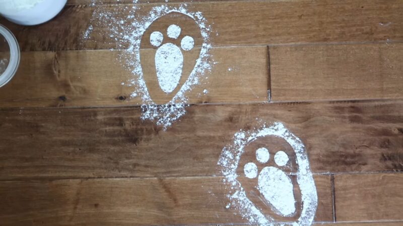 easter bunny footprints